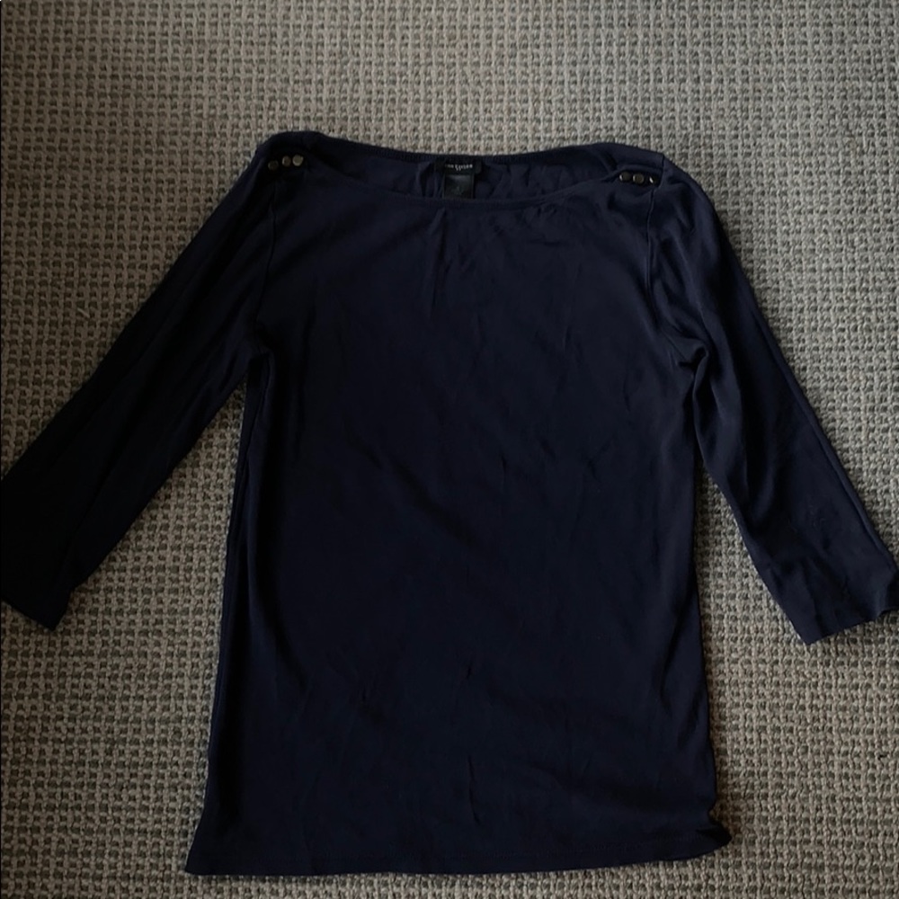 Ann Taylor 3/4 Sleeve Top with Button detail